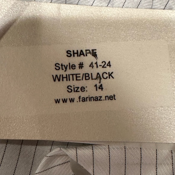 Farinaz Taghavi Mother Pearl Hidden Button Down Collared Extra Long Cuffs Sz 14 - Picture 13 of 16